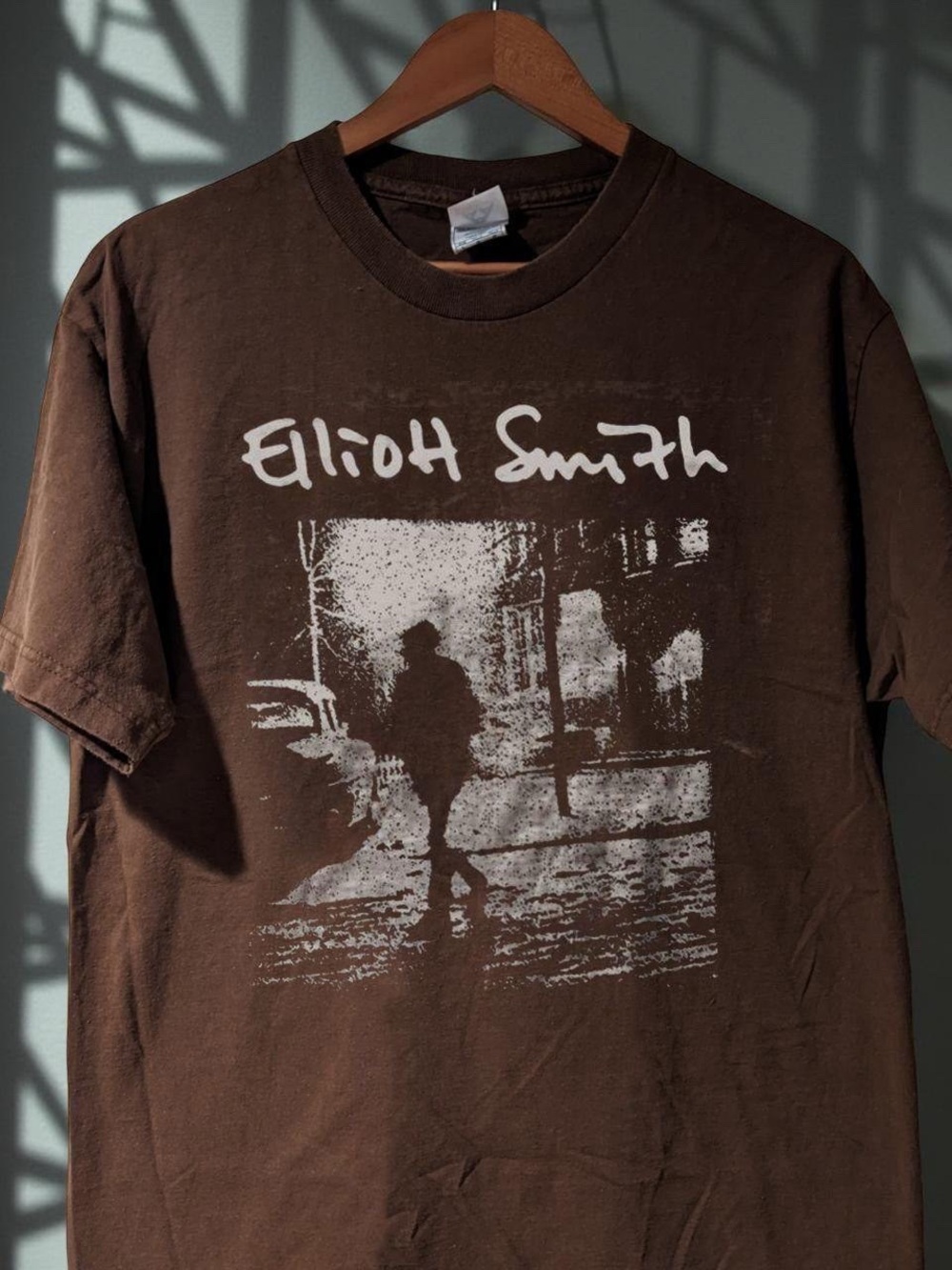 Gildan Brown Eliott Smith Graphic Tee with White Print